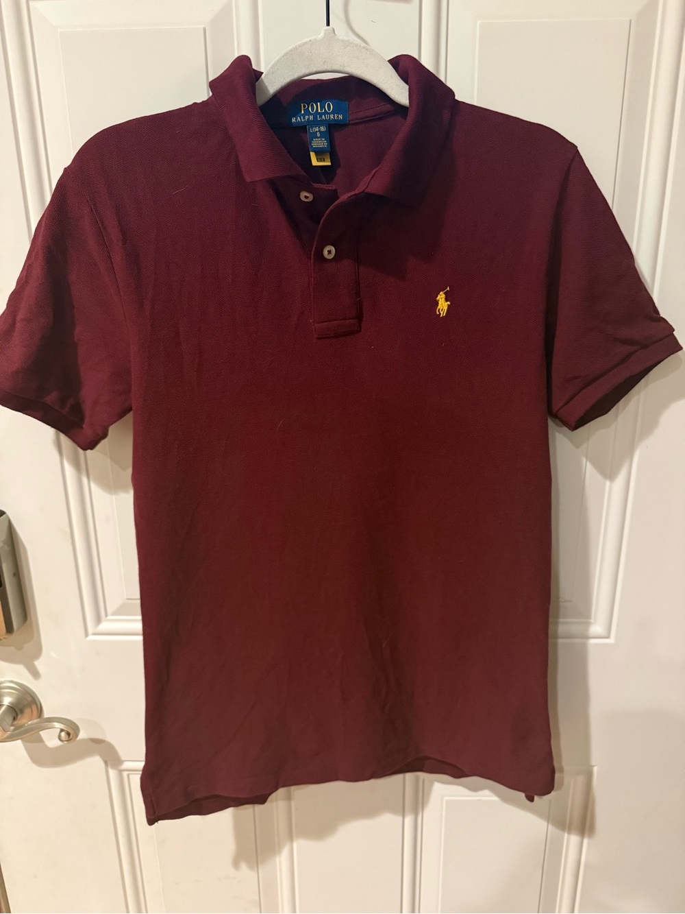 Polo by Ralph Lauren Boys Size Large Burgundy Classic Pique Polo